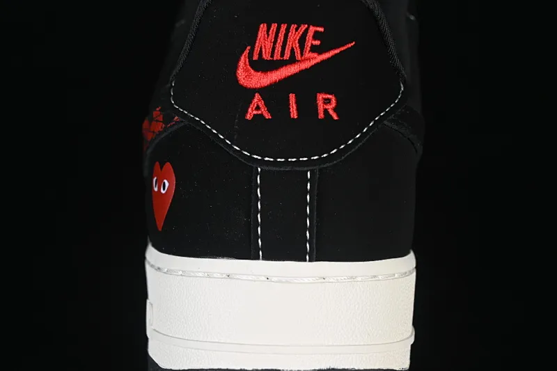 All categories Nk Air Force 1 Air Force series Nk Air Force 1 Low Air Force low-top Nike Air Force 1'07 Low Rei Kawakubo co-branded matte black and red love Air Force 1 low-top casual sneakers LD1999-007